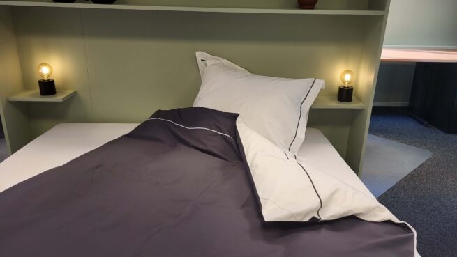 Dekbedovertrekset Nuvaro Percale de Luxe Wit / Antraciet